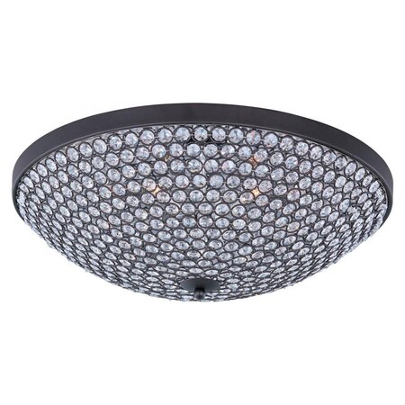Maxim Six Light Bronze Beveled Crystal Glass Bowl Flush Mount 39872BCBZ